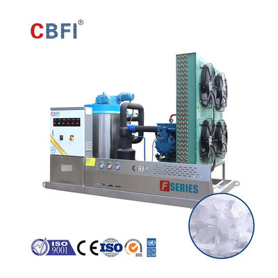 Automatyczna woda chłodząca płytkowa lodowa maszyna produkująca lód o temperaturze -5°C Bitzer / Copeland / Hanbell Sprężarka 1,0mm-2,5mm